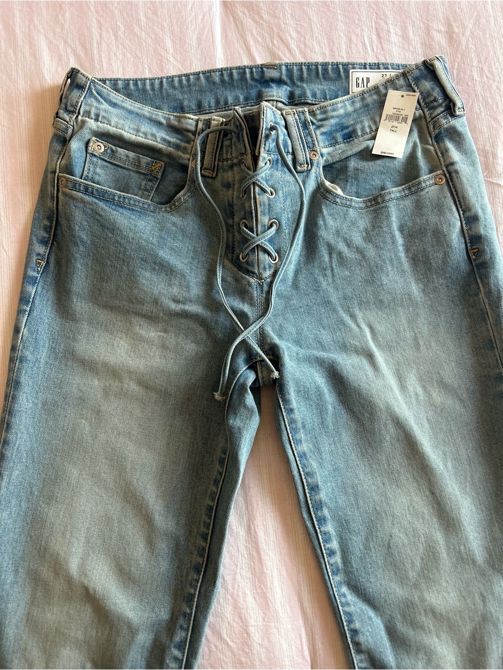 GAP Light Blue Lace-Up Front Denim Jeans